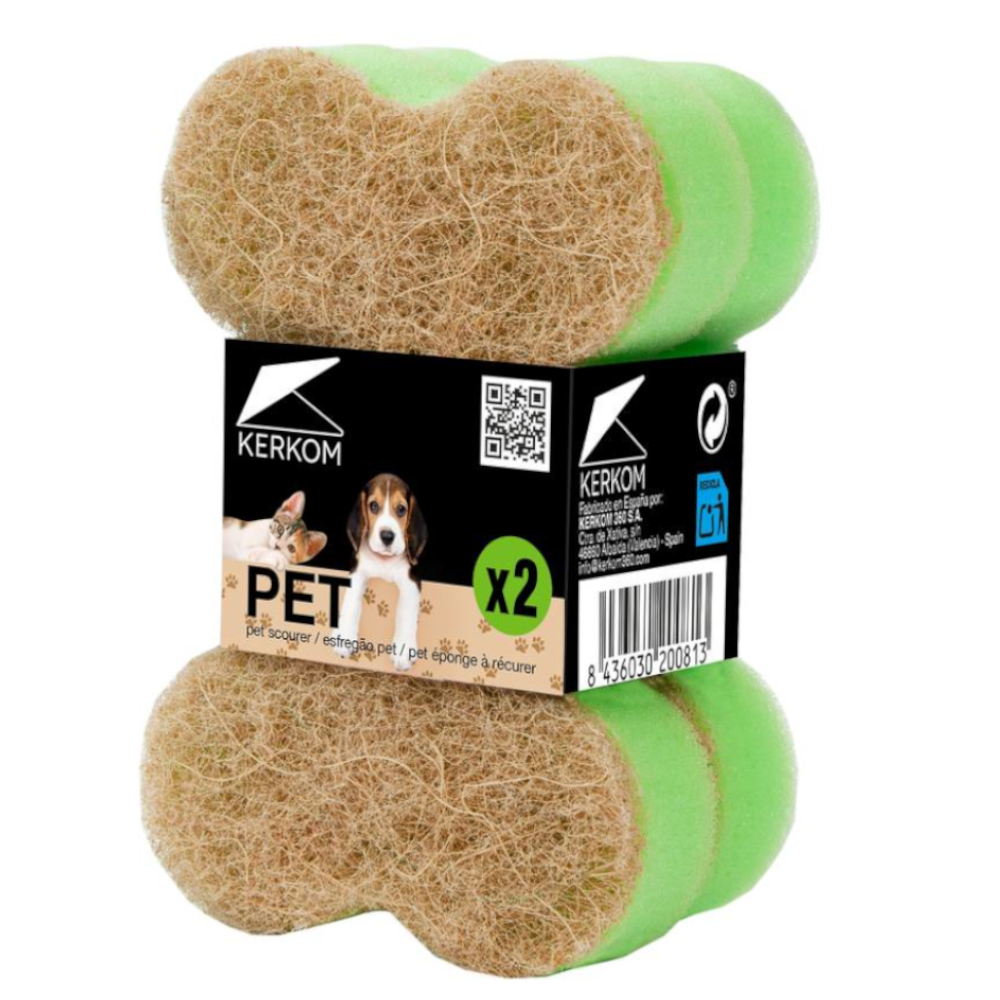 Estropajo Esponja Pet Kerkom Para Mascotas 2 Unidades | SuperBooM